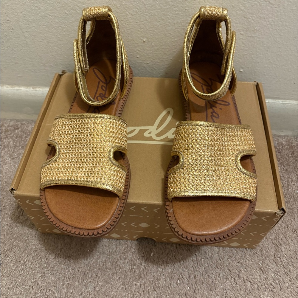 Zodiac Gold Sandals with Ankle Strap